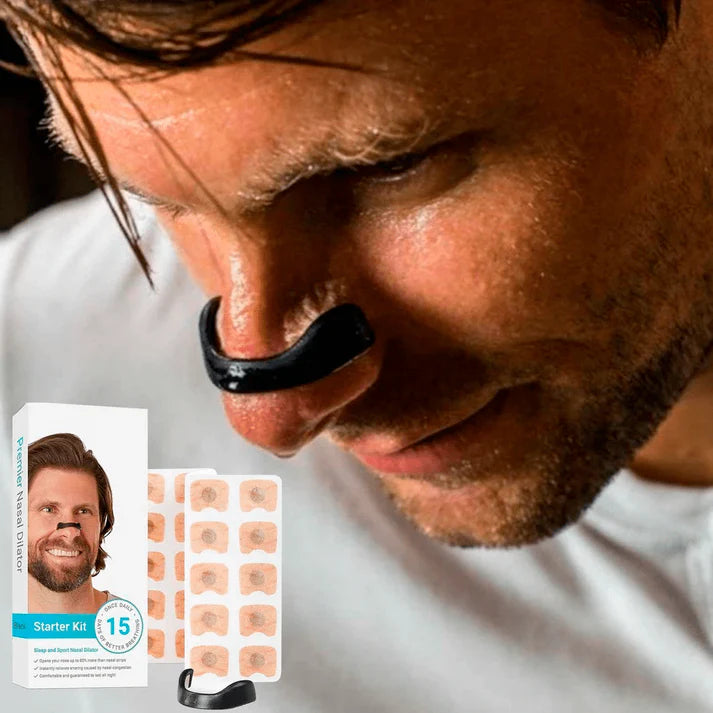 Nose Clip Expander + 15 Magnetic Anti-Snoring Stickers