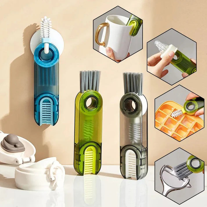 3-in-1 Hard-to-Find Area Cleaning Brush for Bottles, Baby Bottles, Cups